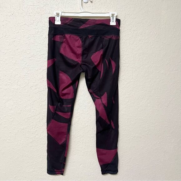 Lululemon All Sport Crop Leggings Back Spin Stroke Dashing Purple Black Size 6 - Picture 3 of 8